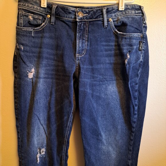 Silver Jeans Distressed Boyfriend Jeans W/Embroidered Pockets Western Glove Work - Picture 4 of 9